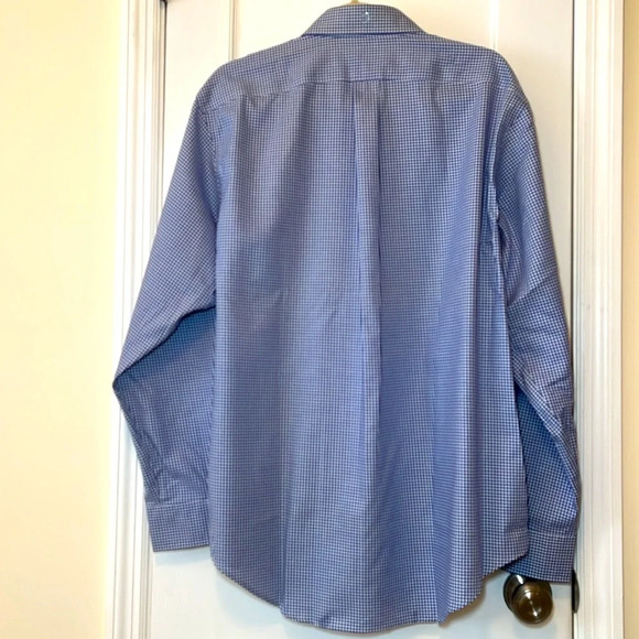 NWT LRL Cotton Dress Shirt Long Sleeve Men's 16.5 34/35 Blue White Check Preppy - Picture 4 of 16